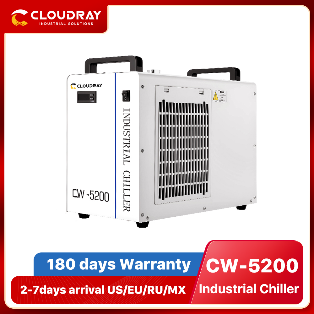 Laser Industrial Chiller - Cloudray工業用エアウォーターチラー 50/60Hz CW5200 CO2レーザー彫刻切断機冷却用 150Wレーザーチューブ対応