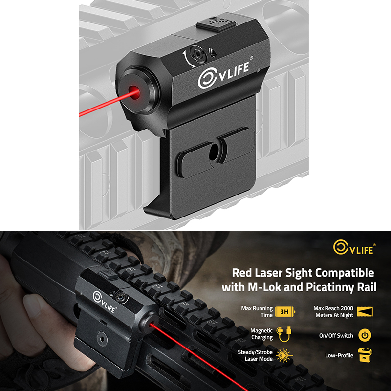Industrial Laser Pointer - CVLIFE ライフル赤/緑レーザービームサイト ロープロファイル戦術レーザーサイト 充電式 ピカティニーレール対応