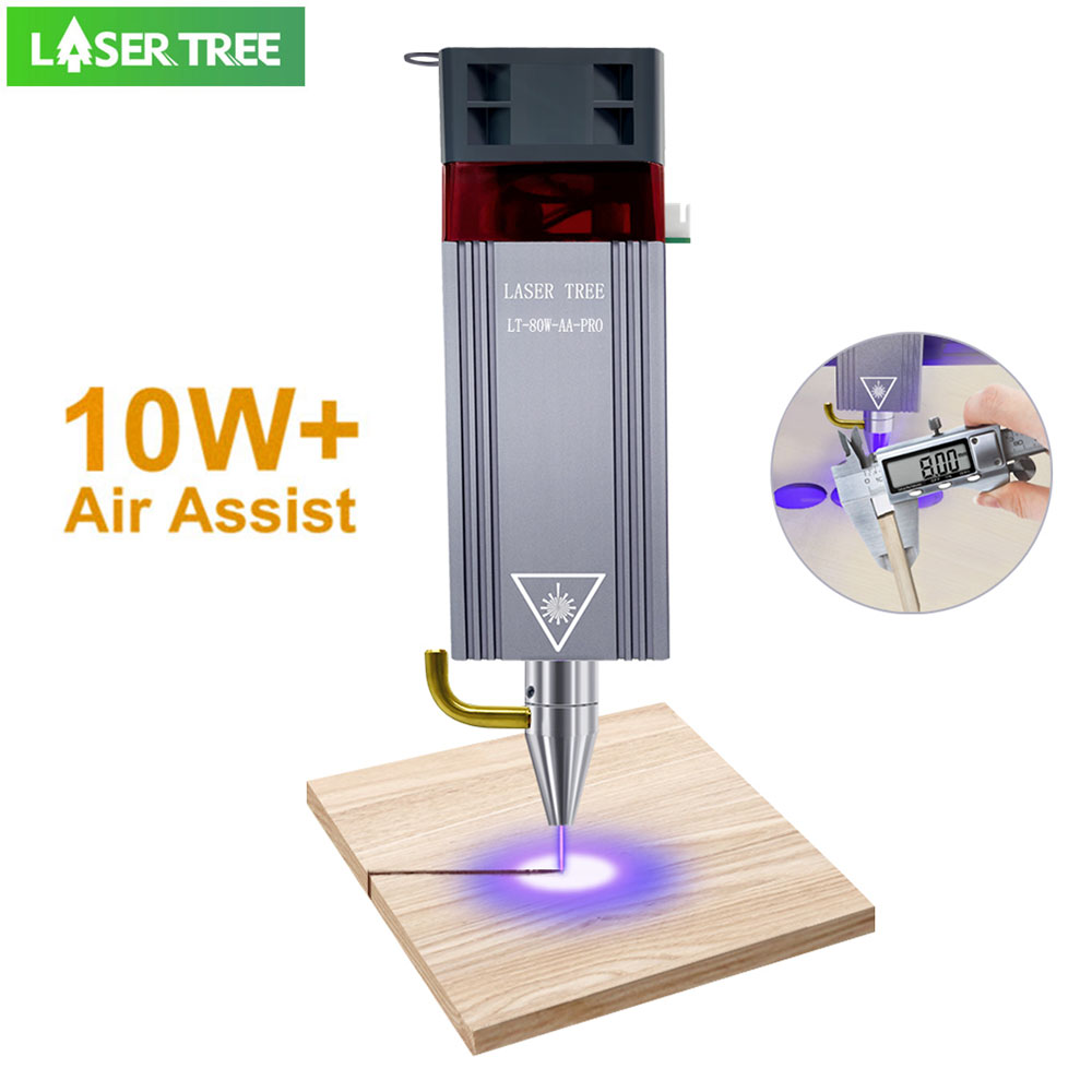 Metal Laser Cutter Head - LASER TREE Pro 80W CNC レーザーヘッド、エアアシストシステム付き、金属/木材彫刻切断用