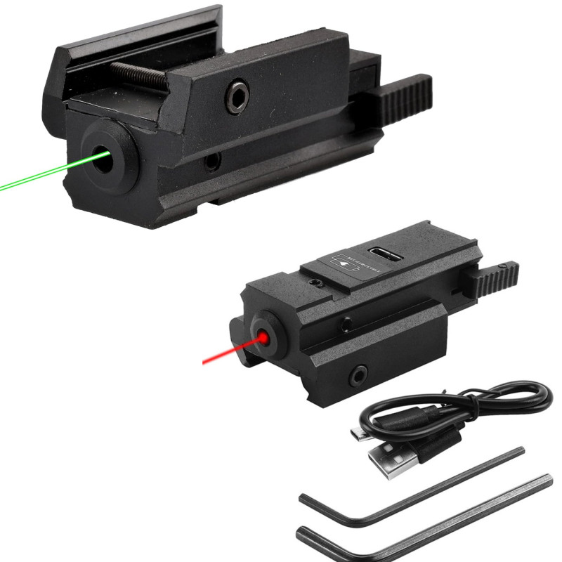 Industrial Laser Pointer - USB 充電ミニ赤緑レーザーサイト 11 ミリメートル 20 ミリメートルレールグロック充電式レーザー