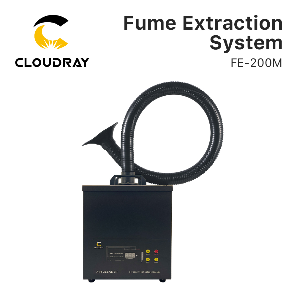 Industrial Laser Cutting Machine - Cloudray Fume Extraction System FE-200M レーザーマーキング、コーディング、彫刻機用軽量排煙システム