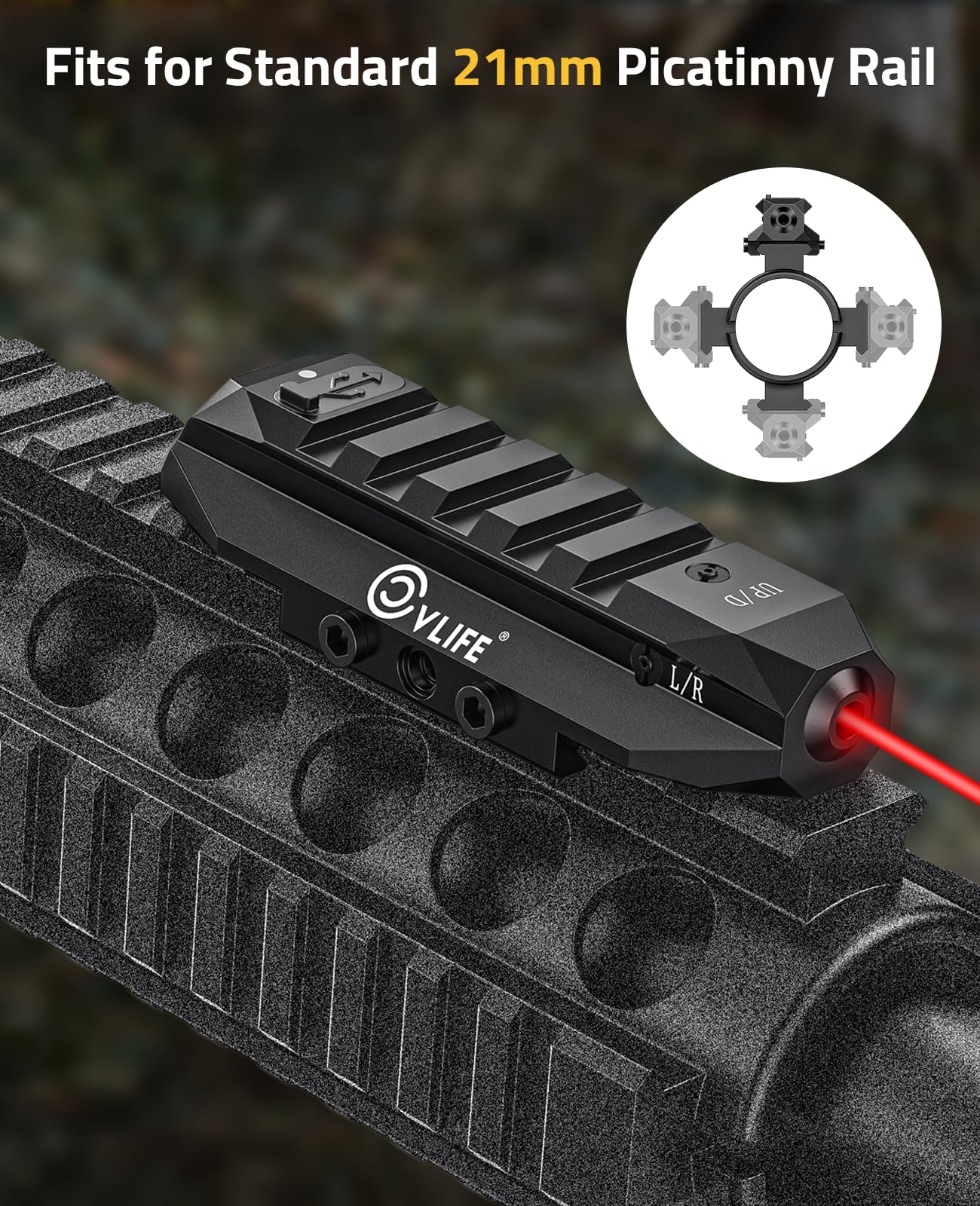 ライフルのためのCVLIFEロープロファイルレーザー視力戦術 - Industrial Laser Pointer のレビューと価格
