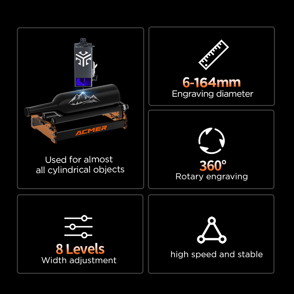 ACMER M3 レーザーロータリーローラー 360 °   - Industrial Laser Cutting Machine のレビューと価格